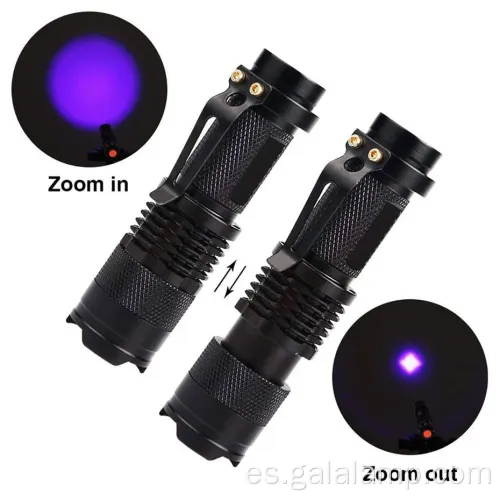 Antorcha de linterna LED con función de luz negra UV
